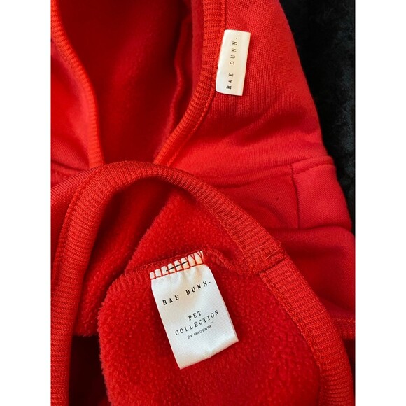 Dog Hoodie Sweater Red Rae Dunn Santa’s Helper Leash Slot Hood NWOT Size M - Picture 5 of 12